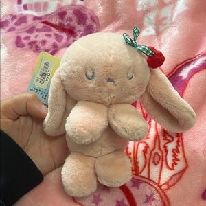 Cute Plush Bunny with Cherry Accessory